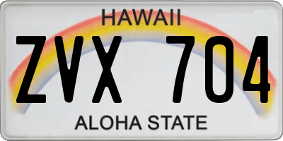 HI license plate ZVX704