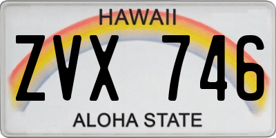 HI license plate ZVX746