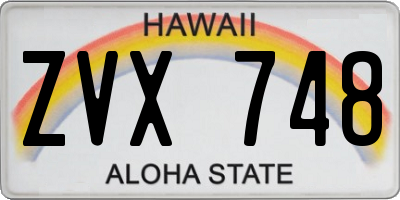 HI license plate ZVX748