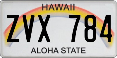 HI license plate ZVX784
