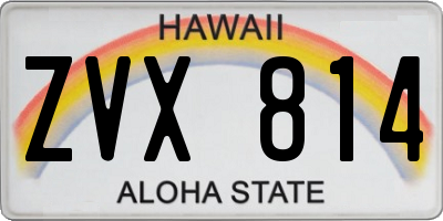 HI license plate ZVX814