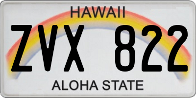 HI license plate ZVX822
