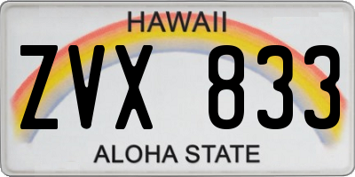 HI license plate ZVX833