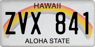 HI license plate ZVX841