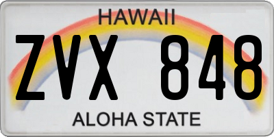 HI license plate ZVX848