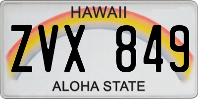 HI license plate ZVX849
