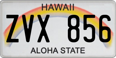 HI license plate ZVX856