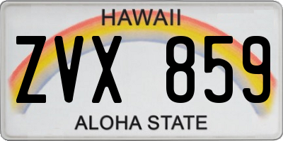 HI license plate ZVX859