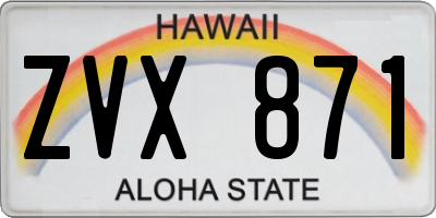 HI license plate ZVX871