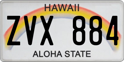 HI license plate ZVX884