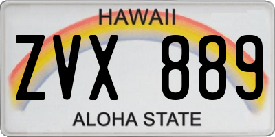 HI license plate ZVX889