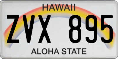 HI license plate ZVX895