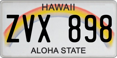HI license plate ZVX898