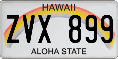 HI license plate ZVX899