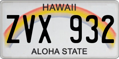 HI license plate ZVX932
