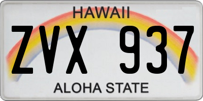 HI license plate ZVX937