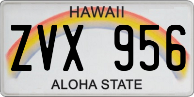 HI license plate ZVX956