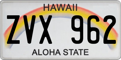 HI license plate ZVX962