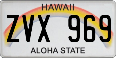 HI license plate ZVX969