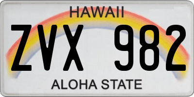 HI license plate ZVX982