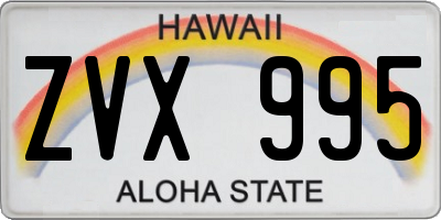 HI license plate ZVX995