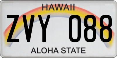 HI license plate ZVY088