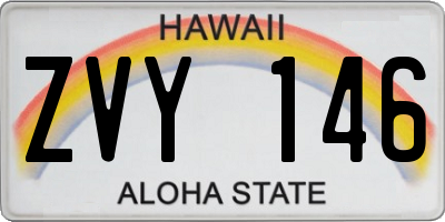 HI license plate ZVY146