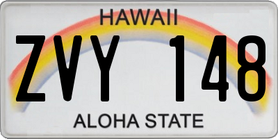 HI license plate ZVY148