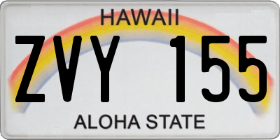 HI license plate ZVY155