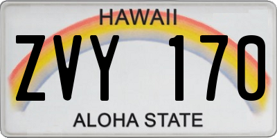 HI license plate ZVY170