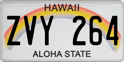 HI license plate ZVY264