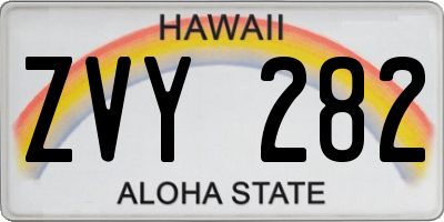 HI license plate ZVY282