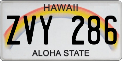 HI license plate ZVY286