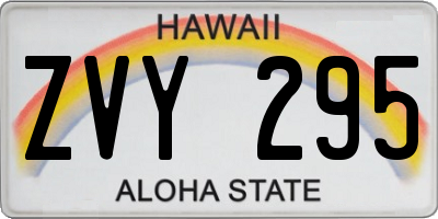HI license plate ZVY295