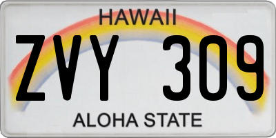 HI license plate ZVY309