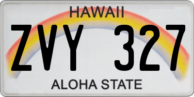 HI license plate ZVY327