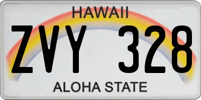 HI license plate ZVY328