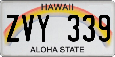HI license plate ZVY339