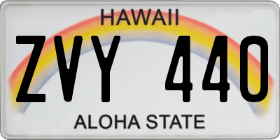 HI license plate ZVY440