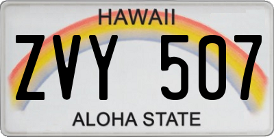 HI license plate ZVY507