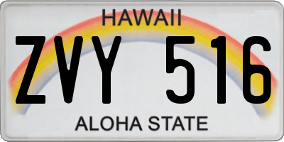 HI license plate ZVY516