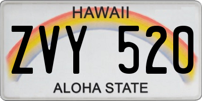 HI license plate ZVY520