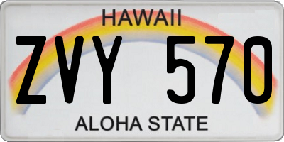 HI license plate ZVY570