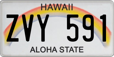 HI license plate ZVY591