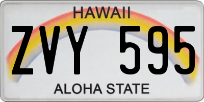 HI license plate ZVY595