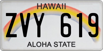 HI license plate ZVY619