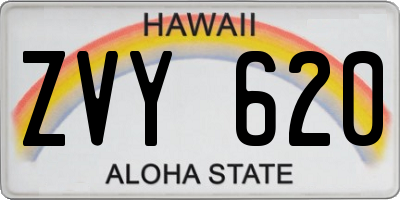 HI license plate ZVY620