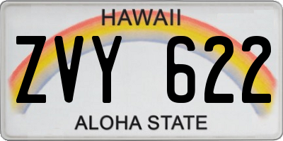 HI license plate ZVY622