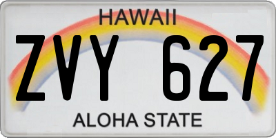 HI license plate ZVY627