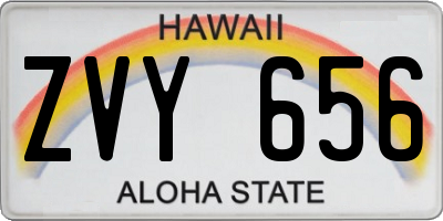 HI license plate ZVY656